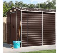 Bendmaxx Abri de jardin marron - 191 x 470 x 198 cm - En acier galvanisé - Abri de jardin avec drainage de toit - Espace de rangement pour outils de jardin