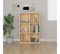 Bendmaxx Bibliothèque en chêne Sonoma - 66 x 30 x 98 cm - En bois avec 6 compartiments - Étagère sur pied et buffet polyvalente comme séparateur de pièce - Étagère de rangement pour salon, bureau