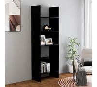 Bendmaxx Bibliothèque noire en bois - 60 x 35 x 180 cm - Étagère sur pied avec 5 compartiments comme séparateur de pièce et étagère de rangement pour salon, bureau, chambre à coucher, couloir