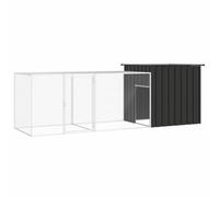 Bendmaxx Cage à poulailler anthracite en acier galvanisé 300 x 91 x 100 cm avec cage d'extension, ventilée et sûre, idéale comme enclos pour petits animaux, enclos extérieur, enclos pour jardin et