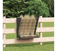 Bendmaxx Distributeur de nourriture à foin en acier laminé à froid, noir, 71 x 33 x 70 cm, avec capacité de 5 kg, résistant aux intempéries, pour l'intérieur et l'extérieur, mangeoire automatique avec