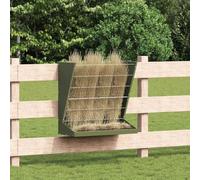 Bendmaxx Distributeur de nourriture à foin en acier laminé à froid vert olive 71 x 33 x 70 cm avec capacité de 5 kg pour l'intérieur et l'extérieur, résistant aux intempéries, avec mécanisme de