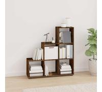 Bendmaxx Étagère d'escalier en chêne fumé - 107 cm - Étagère sur pied avec 6 compartiments comme bibliothèque et séparateur de pièce pour salon, bureau, chambre à coucher