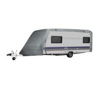 Bendmaxx Housse de caravane grise, taille M, 610 x 230 x 220 cm, imperméable, respirante, résistante aux UV, aux intempéries et au gel, avec fermeture éclair et sangles d'arrimage pour protection