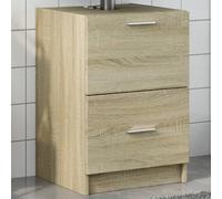 Bendmaxx Meuble sous lavabo en chêne Sonoma - 40 x 37 x 59 cm - En bois - Avec tiroir et compartiment de rangement dans la salle de bain - Pour l'ordre au niveau du lavabo