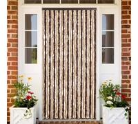 Bendmaxx Rideau anti-mouches beige et marron clair 100 x 200 cm en chenille avec crochets, pour rideau de porte, moustiquaire, pollen, protection contre les moustiques, pour balcon, terrasse, cuisine