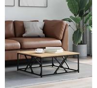 Bendmaxx Table basse en chêne Sonoma 70 x 70 x 30 cm avec structure en métal, plateau de table stable, surface de rangement pour salon, table de canapé et table d'appoint pour canapé et salon