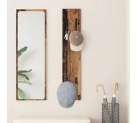 Bendmaxx Table de chevet murale en bois vieilli, 20 x 1,5 x 100 cm, avec crochet pour garde-robe, support mural peu encombrant, étagère murale stable pour couloir, salon, bureau