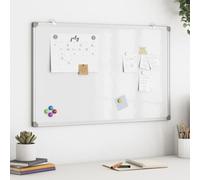 Bendmaxx Tableau blanc magnétique 80 x 50 x 1,7 cm en aluminium avec surface lisse, tableau de présentation polyvalent pour bureau, école, conférence, mur d'exposition, tableau d'affichage