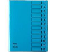 Bene Bene DIN A4 230g/m² Farbe: 084800BL Trieur bleu DIN A4 PVC Nombre de compartiments: 12