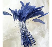 Bene Omnia Lot de 10 plumes naturelles pour chapellerie et bibi - 12,7 à 17,8 cm - Bleu marine