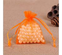 Bene Omnia Lot de 100 sacs en organza réutilisables avec cordon de serrage (orange, 9 x 12 cm)