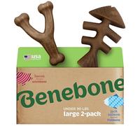 Benebone Lot de 2 Jouets Fishbone/Wishbone durables, os, Grand