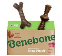 Benebone Lot de 2 Jouets Maplestick/Zaggler durables, os, Grand | Durable, Fabriqué aux USA, Vraies saveurs érable & bacon, Longue durée, Les occupe