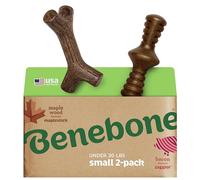 Benebone Lot de 2 Jouets Maplestick/Zaggler durables, os, Petit | Durable, Fabriqué aux USA, Vraies saveurs érable & bacon, Longue durée, Les occupe