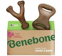 Benebone Lot de 2 Jouets Wishbone/Dental durables, Bacon réel, Petit | Durable, Fabriqué aux USA, Os pour chiens, Longue durée, Une taille pour chaque chien, Les occupe