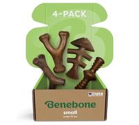 Benebone Lot de 4 Jouets Chien Petit pour mâcheurs puissants, -14 kg | Durable, Lot multiple, Pour gros mâcheurs, Fabriqué aux USA, Os pour chiens, Longue durée, Les occupe