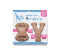 Benebone Jouet à mâcher pour chiot Puppy Wishbone Fabriqué aux USA Goût réel de bacon Petit