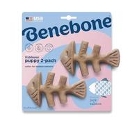Benebone Puppy Fishbone Dog Chew Toys, Softer for Modest Chewers, Made in USA