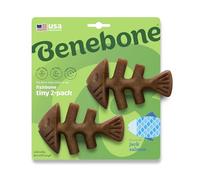 Benebone Tiny 2-Pack Fishbone Durable Dog Chew Toys, Real Fish Flavor, Made in USA