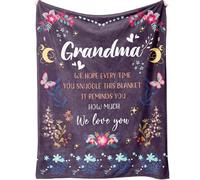 BeneCharm Couverture pour grand-mère avec de belles fleurs - Cadeau d'anniversaire pour grand-mère de la part de petite-fille ou petit-fils - 127 x 152,4 cm