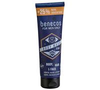 Benecos Bio Cosmetics - Gel Douche 3 en 1 pour le Corps, les Cheveux et le Visage (Barbe) - Végétalien - 200 Ml