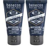 benecos For Men Only Baume Visage et Après-Rasage 2en1 Bio 50 ml (Lot de 2)