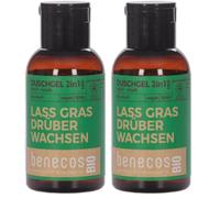 Benecos Mini gel douche bio 2 en 1 - Au chanvre bio - Cosmétique naturel certifié - Végétalien - Nettoyage doux pour la peau et les cheveux - 50 ml (Lot de 2)
