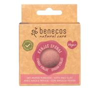 Benecos Natural Cosmetics Eponge Konjac Argile Rouge 100% Biodégradable