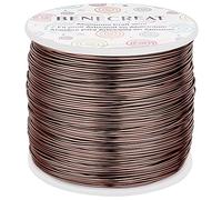 BENECREAT 0,8mm (Calibre 20) Fil d'aluminium 770FT (235m) Bijoux artisanaux anodisés Fabrication de Perles Fil d'artisanat en Aluminium Floral - Marron