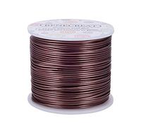 BENECREAT 1,5mm (Calibre 15) Fil d'aluminium 220FT (68m) Fabrication de Bijoux anodisés Fabrication de Perles Fil d'artisanat en Aluminium Floral - Marron