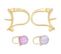 BENECREAT 1 paire de 925 crochets de Boucles D'Oreilles à Levier en Argent Sterling Boucles D'Oreilles à Levier Dorées avec Attaches à Épingle pour la Fabrication de Bijoux à Breloques et Pin: 0.8mm