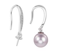 BENECREAT 1 paire de 925 crochets D'Oreilles en Argent Sterling Boucles D'Oreilles en Platine avec Strass et Attaches pour Perles Semi Percées et Breloques Pin: 0.6mm