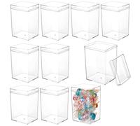 BENECREAT 10 boîte de Rangement Transparente avec Couvercle Boîte de Présentation en Acrylique de 5.5x6.4x9.5cm Contenants de Rangement Conteneurs de Stockage pour Fête de Mariage Friandises Perles