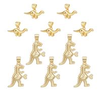 BENECREAT 10 breloque Dinosaure en Laiton 2 styles Pendentif Animal 18D Plaqué Or 3 carat pour la Fabrication de Bijoux Gouttes en Laiton pour Collier Accessoires de Bijoux pour Bracelet