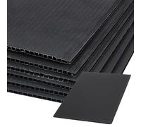 BENECREAT 10 Pcs Feuilles de Plastique Ondulé Noir, Signes Vierges Robustes de Cour de 30x20 cm, Panneau de Signalisation Étanche de 3 mm pour les Panneaux de Vente de Maison, Panneaux de Pelouse