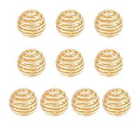 BENECREAT 10 PCS Real 18k Gold-Plated Beehive Brass Bead Creux Filigrane Spacer Bead, Perle Creuse en Filigrane, Utilisé pour la Production de Bijoux de Bricolage et d'autres Métiers 16.5x18x17mm