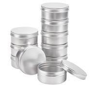 BENECREAT 10 Pots de 150 ML en Aluminium, bocaux en Aluminium Ronds, contenants cosmétiques avec Couvercle à Visser pour Bricolage Artisanal Salve Candle-Platine