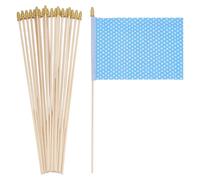 BENECREAT 100 Ensembles de Petites tiges en Bois pour Drapeau avec Capsules dorées, 41.3cm Tige à Drapeau portative, Drapeaux de Remplacement pour mât, pour Loisirs créatifs, célébrations