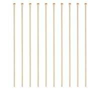 BENECREAT 100 pièces 18K Plaqué Or Véritable Épingles à Tête Plate 21 jauges 63 mm Tête Sphérique en Laiton pour Fabrication de Bijoux
