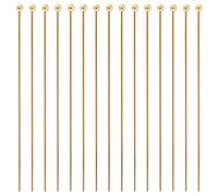 BENECREAT 100pcs Épingles à Tête Sphérique en Laiton Plaqué Or 18K, 20 jauge (0.8 mm) de Tête de Fil pour la Fabrication de Bijoux de Bracelet de Boucle d'oreille