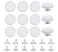 BENECREAT 12 bouton de Casquette de Baseball Boutons de Rechange pour Chapeaux 16mm Recouverts de Tissu Blanc pour Réparation de Chapeaux Jeans Chemisiers Couture