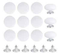 BENECREAT 12 bouton de Casquette de Baseball de 14mm Bouton de Remplacement pour Chapeau Recouvert de Tissu Blanc pour Réparation de Chapeau Jeans Chemisier Couture