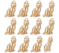 BENECREAT 12 breloque Chat en Laiton Pendentif Animal 18D Plaqué Or 3 carat pour la Fabrication de Bijoux Gouttes en Laiton pour Collier Accessoires de Bijoux pour Bracelet Boucle