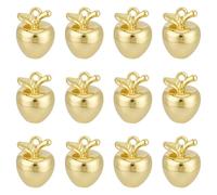 BENECREAT 12 breloque en Laiton en Forme de Pomme 3D Pendentifs Plaqués Or 14 carat pour Boucles D'Oreilles Colliers et Loisirs Créatifs 10.5x8mm