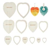 BENECREAT 12 gabarit de Découpe en Bois pour Macramé, Moules de Découpe en Macramé Cœur, Outil de Coupe Mural en Macramé pour la Fabrication de Pompons en Plumes de Macramé, Artisanat Bricolage