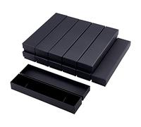 BENECREAT 12 Pack Noir Mat Kraft Carton Bijoux Boîtes à bijoux pour Bracelets Bagues Boucles D'oreilles Collier, Velvet Rempli Carton Bijoux Emballage Coffrets Cadeaux 22,5x5x3cm