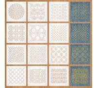 BENECREAT 12 pochoir Sashiko en Plastique Outil de Broderie à Motif de Grille Dense de 13x13cm Modèle de Ligne de Dessin pour le Matelassage et la Broderie à la Main Épaisseur de 0.3mm