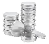BENECREAT 12 Pots de 100 ML en Aluminium, boîtes de Conserve Rondes en Aluminium pour contenants de cosmétiques avec Couvercle à Bouchon à Visser pour Bricolage Artisanal Salve Candle-Platine