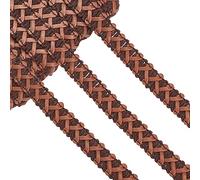 BENECREAT 13.7m Galons Tressés en Similicuir Café et Marron, Sangle de Tresse en Cuir Véritable Tressé Plat de 1/2 Pouce (13mm) de Large pour la Décoration Intérieure Bricolage Couture Artisanat